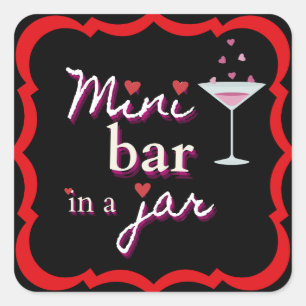 Mini Bar in een Jar Stick Sheet Vierkante Sticker