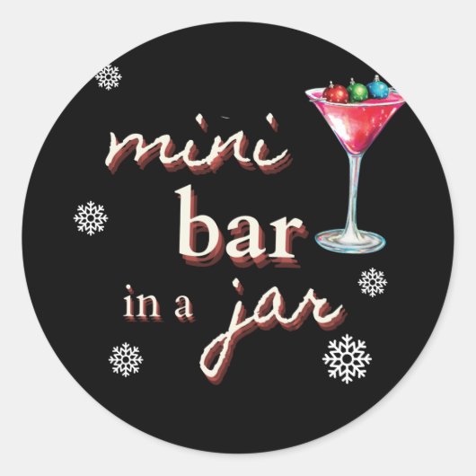 Mini bar in een pot Kerst sticker (Voorkant)