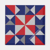 Mini Barn Quilt Americana Pinrad Magneet (Voorkant)