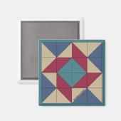 Mini Barn Quilt Americana Pinwheels Magnet (Voorkant / Achterkant)