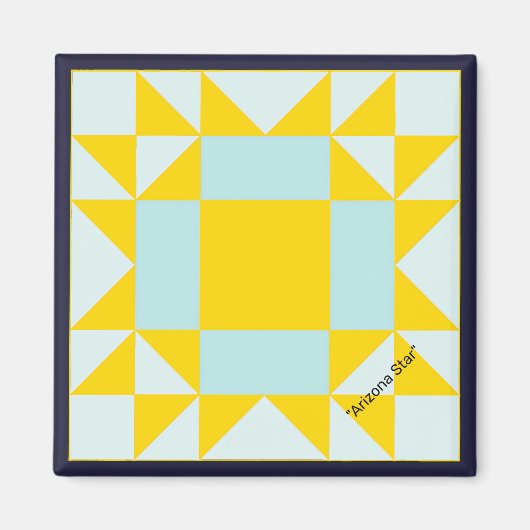 Mini Barn Quilt Arizona Star Magneet (Voorkant)