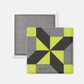 Mini Barn Quilt Block "Clay's Choice" Magnet (Voorkant / Achterkant)