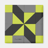 Mini Barn Quilt Block "Clay's Choice" Magnet (Voorkant)