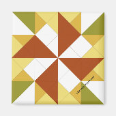 Mini Barn Quilt Harvest Pinwheels Magneet (Voorkant)