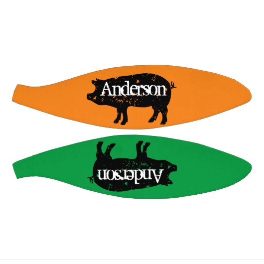 Mini Basketbal met aangepaste varkensmascotte logo (Panelen)