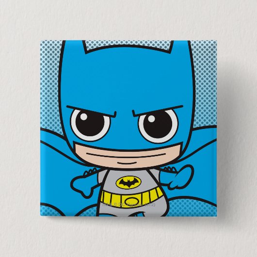 Mini Batman onderweg Vierkante Button 5,1 Cm (Voorkant)