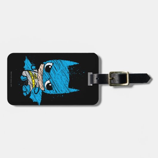 Mini Batman Sketch Bagagelabel (Voorkant horizontaal)