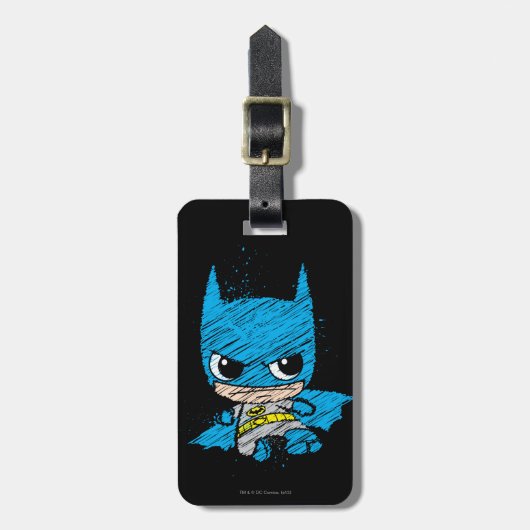 Mini Batman Sketch Bagagelabel (Voorkant verticaal)