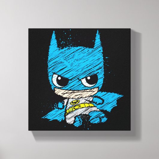 Mini Batman Sketch Canvas Afdruk (Voorkant)