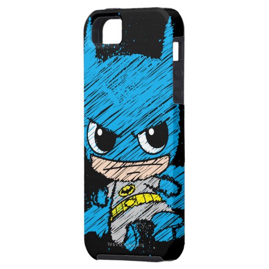 Mini Batman Sketch Case-Mate iPhone Case (Achterkant Links)