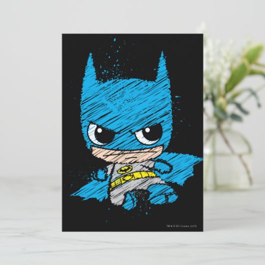 Mini Batman Sketch Kaart (Staand voorkant)