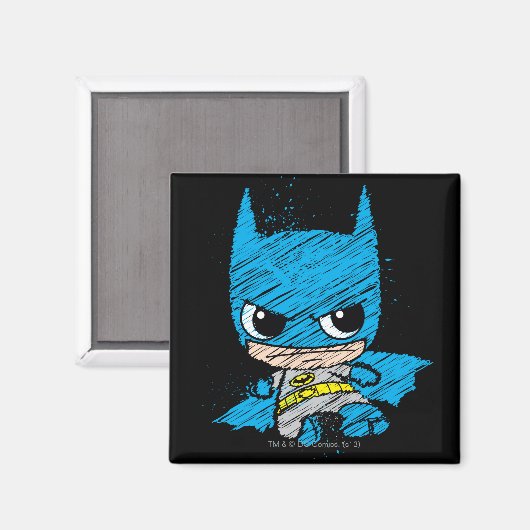 Mini Batman Sketch Magneet (Voorkant / Achterkant)