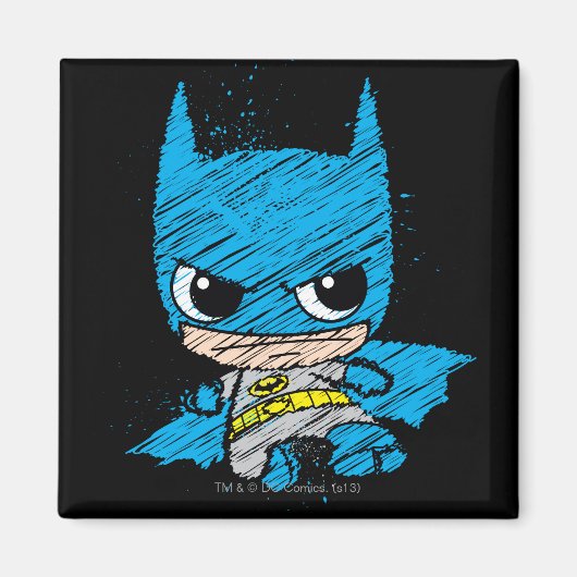 Mini Batman Sketch Magneet (Voorkant)