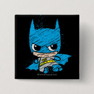 Mini Batman Sketch Vierkante Button 5,1 Cm
