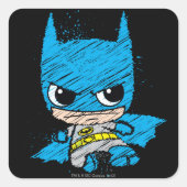 Mini Batman Sketch Vierkante Sticker (Voorkant)