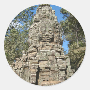 Mini Bayon ... Ta Prohm, Siem Reap, Cambodja Ronde Sticker