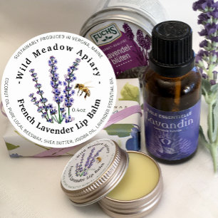 Mini Beeswax Lip Balm Container Etiket Lavender