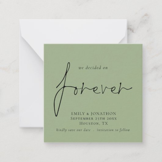 MINI | Beslissingen op forever Sage Green Save the Notitiekaartje (Voorkant)
