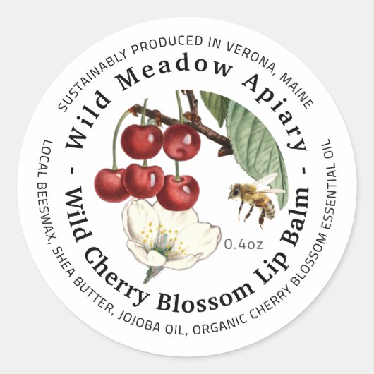 Mini Bijenwas Lip Balm Container Deksel Label Cher (Voorkant)