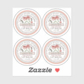 Mini Bijenwas Lip Balm Dekseletiket Roze Tuin Roos Sticker (Vel)