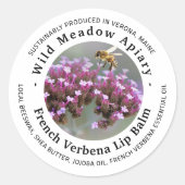 Mini Bijenwas Lippenbalsem Dekseletiket Frans Verb Ronde Sticker (Voorkant)
