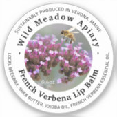 Mini Bijenwas Lippenbalsem Dekseletiket Frans Verb Sticker (Voorkant)