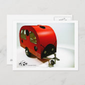 Mini Bike Camper Ladybug-Briefkaart Briefkaart (Voorkant / Achterkant)