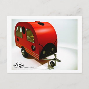 Mini Bike Camper Ladybug-Briefkaart Briefkaart