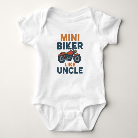 Mini biker als oom cool motorfiets romper (Voorkant)