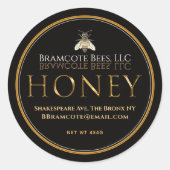 Mini Black en Gold Honey Cijfers Label  Bee (Voorkant)