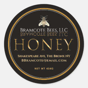 Mini Black en Gold Honey Cijfers Label Bee