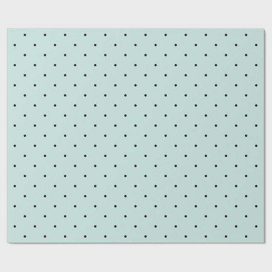 Mini Black Polka Dots Pattern & Mint Green Wedding Cadeaupapier (Vlak)