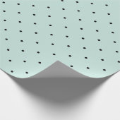 Mini Black Polka Dots Pattern & Mint Green Wedding Cadeaupapier (Hoek)