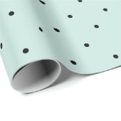 Mini Black Polka Dots Pattern & Mint Green Wedding Cadeaupapier (Rol Hoek)