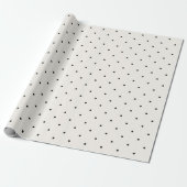 Mini Black Polka Pit Pattern op Vanilla Wedding Cadeaupapier (Uitgerold)