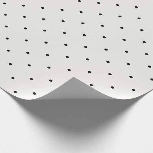 Mini Black Polka Pit Pattern op Vanilla Wedding Cadeaupapier (Hoek)