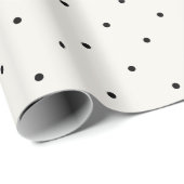 Mini Black Polka Pit Pattern op Vanilla Wedding Cadeaupapier (Rol Hoek)