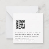 MINI Black White QR Code Weddenschap Save the Date Notitiekaartje (Achterkant)