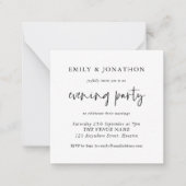 MINI Black White Wedding Evening Party uitnodigen Notitiekaartje (Voorkant)