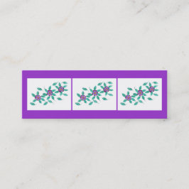 Mini Bladwijzer kaarten, Paarse primrose bloemen Mini Visitekaartje