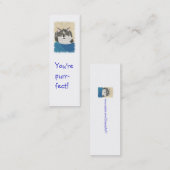 Mini-Bladwijzer kaarten, Tuxedo Cat Mini Visitekaartje (Voorkant / Achterkant)