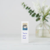 Mini-Bladwijzer kaarten, Tuxedo Cat Mini Visitekaartje (Staand voorkant)