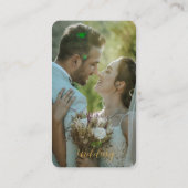 Mini Blauw Rustieke Bloemen Huwelijksuitnodiging m Visitekaartje (Achterkant)