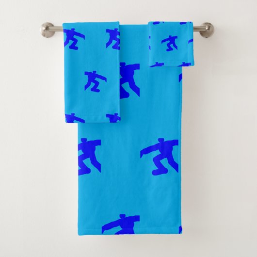 Mini Blauwe Hardlopende Mannen Blauw Bad Handdoek (Insitu)