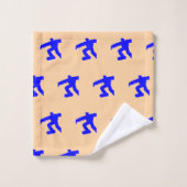 Mini Blauwe Hardlopende Mannen Meloen Bad Handdoek (Wasdoekje)
