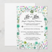 Mini Bloemen Receptie Alleen Post Wedding Uitgenod Kaart (Voorkant / Achterkant)