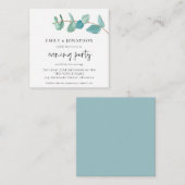 MINI Blue Eucalyptus Wedding Evening Party uitnodi Notitiekaartje (Voorkant / Achterkant)