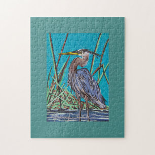 Mini Blue Heron Puzzle Legpuzzel