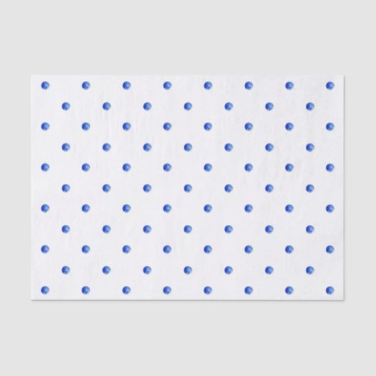 Mini Blue Waterverf Polka Dots Tissuepapier (Voorkant)