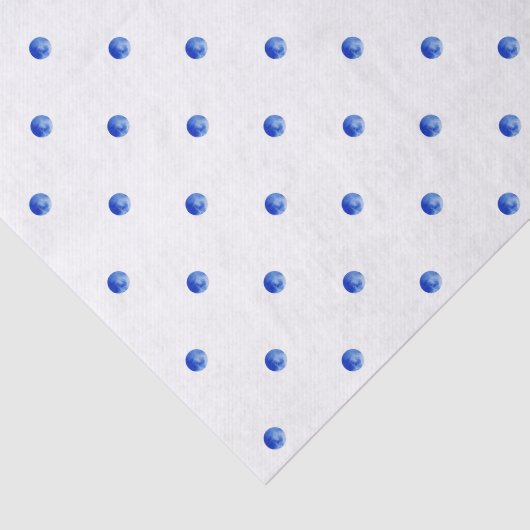 Mini Blue Waterverf Polka Dots Tissuepapier (Detail)
